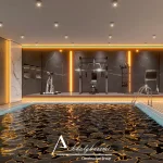طراحی داخلی استخر و Gym و حیاط